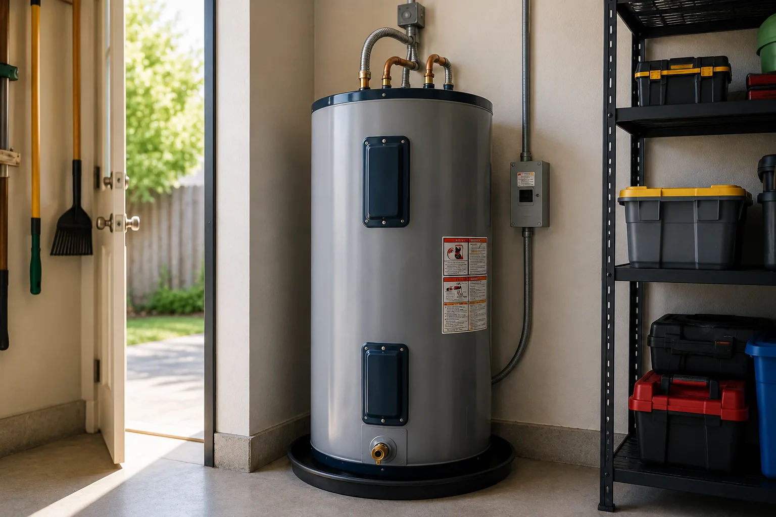 Electric tank water heater installation
