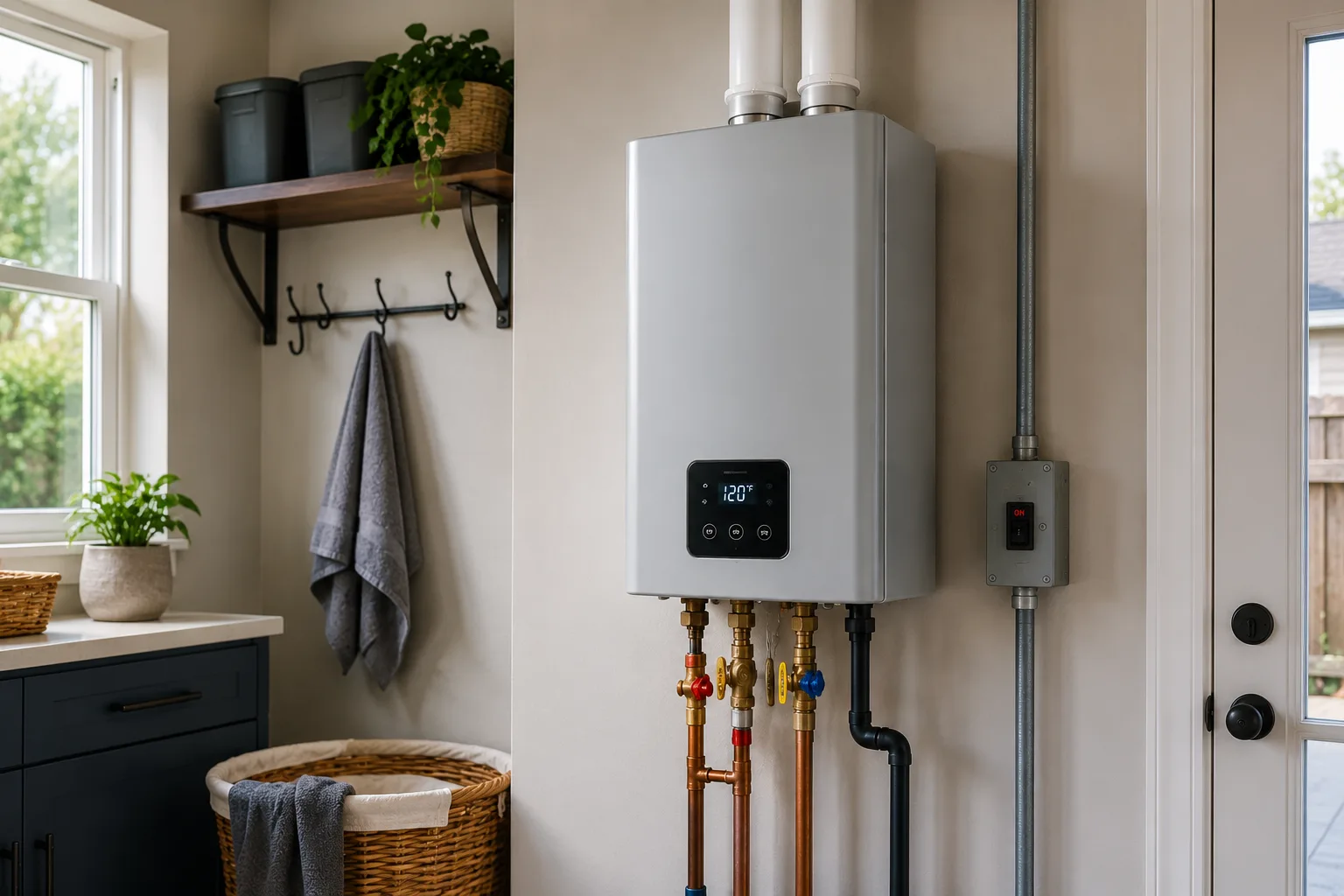 Electric tankless water heater installation