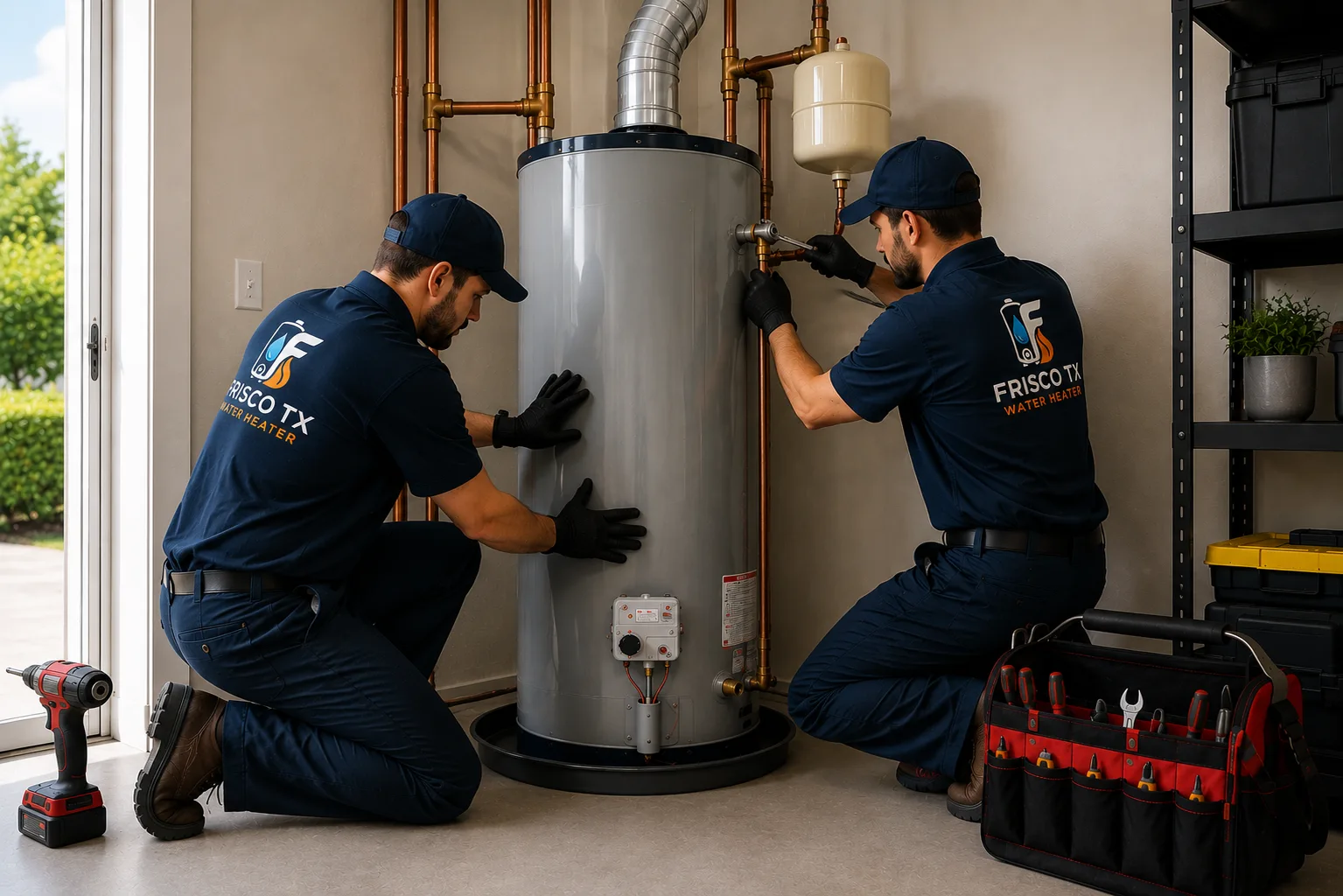 Professional water heater installation