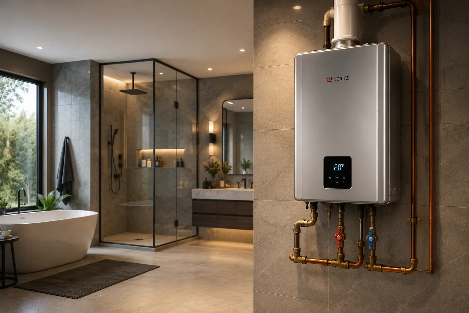 Professional tankess water heater installation
